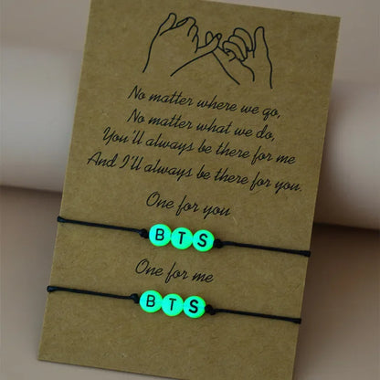BTS Hand-Made Glow In The Dark Bracelet ✨